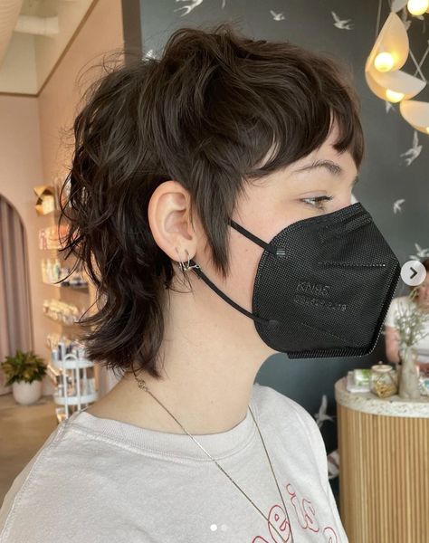 Micro Shag Pixie, Bob Mullet Women, Shaggy Short Hair Thick, Shaggy Short Hair Mullet, Long Shag Pixie Haircut, Fashion Mullet Women, Very Short Shaggy Haircuts, Women Mullet Straight Hair, Soft Mullet Hairstyle Women Short