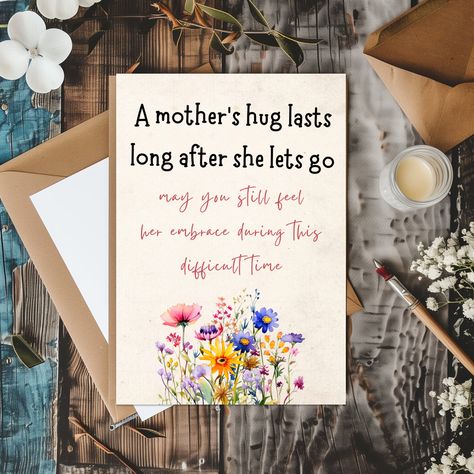 Bereaved Mother card Loss of mom A Mother's Hug Greeting Card for A Friend Mother Sympathy Bereavement Card Sorry for your loss of Mom card Bereaved Mothers, Loss Of Mom, Card For A Friend, Heartfelt Condolences, Mother Card, Loss Of Mother, Sorry For Your Loss, Mom Cards, Digital Card