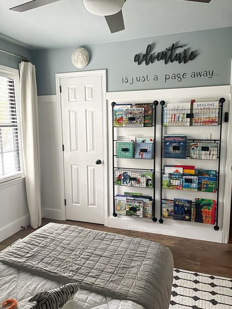 My Youngest’s Room Makeover Toddler Boy Room Decor, Boys Bedroom Makeover, Big Boy Bedrooms, Big Kids Room, Car Bedroom, Toddler Boys Room, Boy’s Room, Wall Organizer, Decor Steals