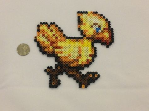 Chocobo Perler Bead Sprite Arcanine Perler Beads, Perler Beads Pokemon Torchic, Monster Hunter Perler Beads, Crash Bandicoot Perler Beads, Sprite Art, Dragon Quest Perler Beads, Anime Club, Perler Designs, Perler Creations