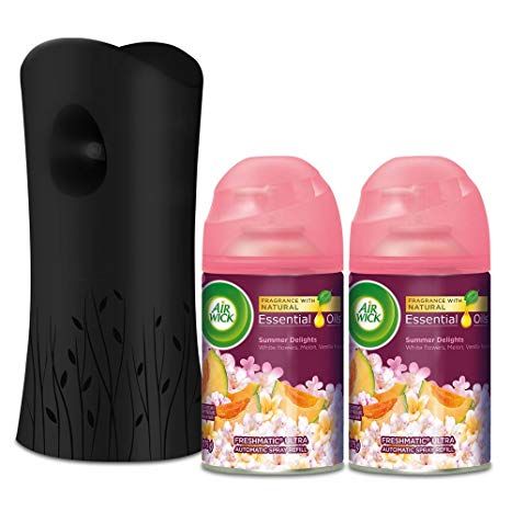 Air Wick Life Scents Freshmatic Automatic Spray Kit (Gadget + 2 Refills), Summer Delights, Air Freshener Air Wick, Spa Center, Delivery Company, Fresh Fragrances, Natural Fragrances, Home Essentials, Air Fresheners, Air Freshener, Starter Kit