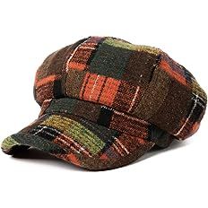 SIGGI Womens Merino Wool Visor Beret Newsboy Cabbie Cap Winter Hats with Lining Spring 67145_black,Medium at Amazon Women’s Clothing store Visor Beanie, Trendy Hat, Crown Design, Orange Plaid, Quality Hats, News Boy Hat, Newsboy Cap, Amazon Women, Contemporary Fashion