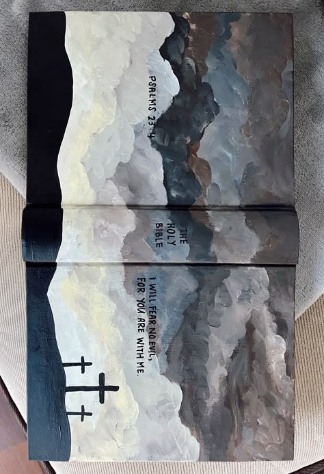 Bible Book Cover Design, Painted Bible Cover For Men, Painted Bible Cover Ideas For Guys, Bible Artwork Painting, Bible Cover Art Aesthetic, Bible Painting Cover For Men, Bible Inspired Art, Painted Bibles For Men, Painted Bible For Men