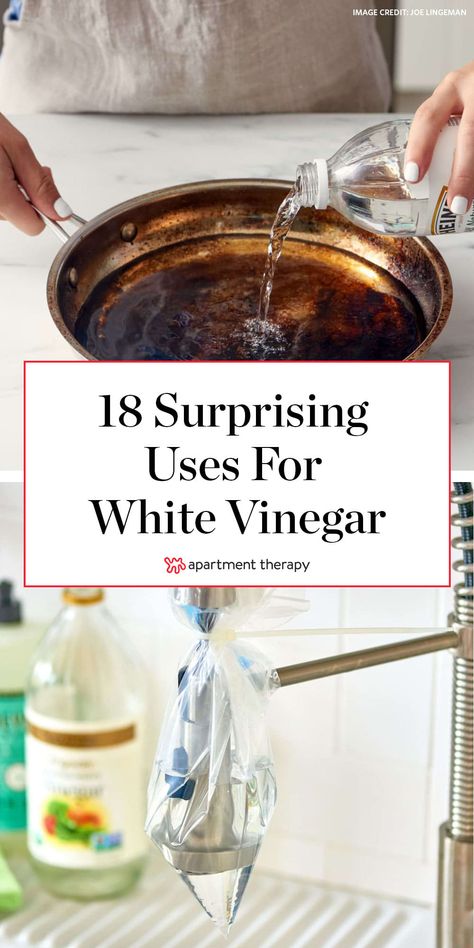 18 Uses for White Vinegar, Your Favorite Pantry Staple Diy White Vinegar, Uses For White Vinegar, White Vinegar Cleaning, Natural Cleaning Products Diy, Homemade Cleaners Recipes, Stain Remover Carpet, Vinegar Uses, Cleaner Recipes, Vinegar Cleaning