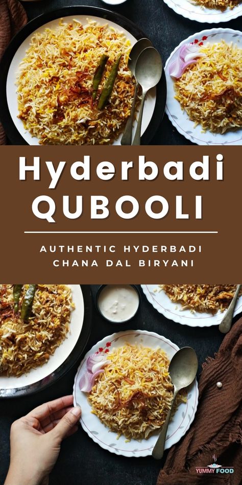 Hyderbadi Qubooli Recipe Indian Biriyani, Hyderabadi Food, Biriyani Recipes, Hyderabadi Cuisine, Vegetarian Main Meals, Top Dinner Recipes, South American Recipes, Budget Food, Gluten Free Vegetarian Recipes