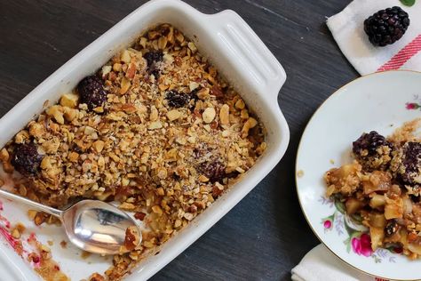 Black Raspberry Crisp Recipe Raspberry Crisp Recipe, Blackberry Crumble Recipe, Black Raspberry Recipes, Chicken Liver Pate Recipe, Raspberry Crisp, Mary Berry Recipes, Blackberry Crumble, Mary Berry Recipe, Middle East Recipes