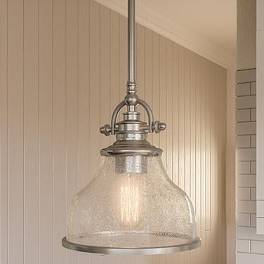 Quoizel Grant 8" Wide Brushed Nickel Seeded Glass Mini Pendant