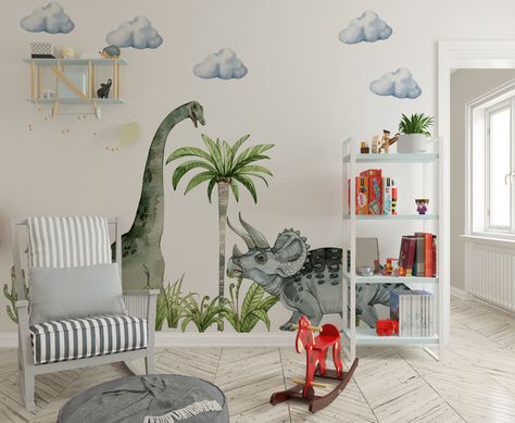 Excited to share the latest addition to my #etsy shop: dinosaur wall decal big set, Jurassic World in boy room, dinosaur stickers, dinosaur wall art, kids wall sticker, dinosaur decoration, https://etsy.me/3GtCUe7 #green #birthday #christmas #brown #nursery #dinosaurwa Boys Room Decals, Dinosaur Decals, Dinosaur Wall Decals, Dinosaur Bedroom, Dinosaur Room, Dinosaur Wallpaper, Dinosaur Wall Stickers, Dinosaur Wall Art, Dinosaur Stickers