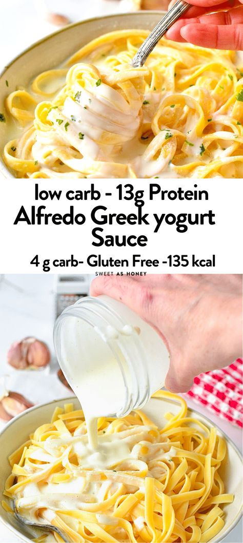 Yogurt Pasta Sauce, Low Calorie Pasta Sauce, Yogurt Alfredo Sauce, Low Calorie Alfredo Sauce, Greek Yogurt Pasta Sauce, Greek Yogurt Alfredo Sauce, Traditional Alfredo Sauce, Low Fat Alfredo Sauce, Healthy Alfredo Sauce Recipe