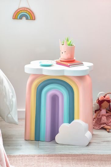 Rainbow Kids Bedside Table Kids Bedside Table, Rainbow Bedroom, Unicorn Room, Cute Furniture, House Items, Cabinets Drawers, Rainbow Room, Cute House, Pink Rainbow