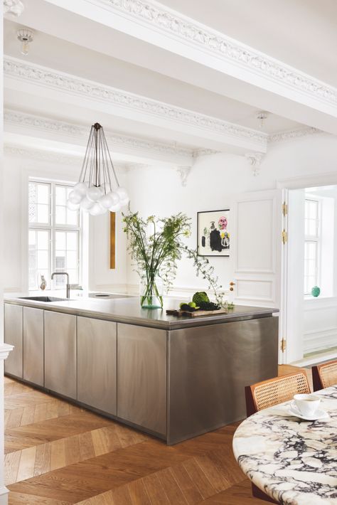 Pernille Teisbaek crafted her dream home from scratch in Copenhagen – Vogue Australia Scandinavian Design House, Stainless Steel Kitchen Design, Pernille Teisbaek, Stainless Kitchen, Interior Design Per La Casa, Design Del Prodotto, Style At Home, Scandinavian Home, Stainless Steel Kitchen