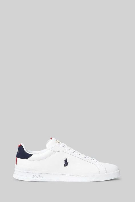 Ralph Lauren Heritage, Polo Shoes, White Shoes Men, Ralph Lauren Leather, Ralph Lauren Boys, Lauren White, Leather Trainers, Sneakers Men Fashion, Sneaker Collection