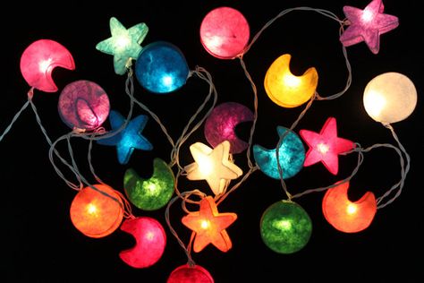 20 LED Galaxy Mulberry paper Lanterns for wedding by DDLIGHTS Paper Lantern String Lights, Star Lanterns, Lantern String Lights, Mulberry Paper, Light Garland, Dream Room Inspiration, Fairy String Lights, Garland Decor, Wedding Party Decorations