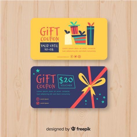 Creative coupon template | Premium Vector #Freepik #vector #banner #sale #gift #template Postcard Design Inspiration, Gift Voucher Design, Gifts Banner, Boo Gift, Voucher Design, Gift Card Template, Gift Card Design, Pharmacy Design, Visiting Card Design