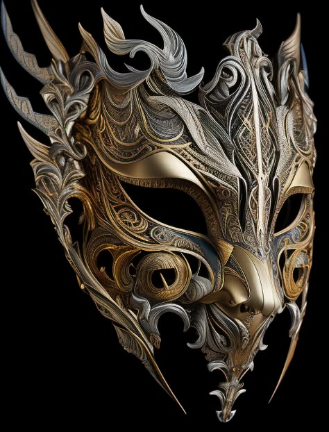 Mask Fantasy Design, Gold Mask Aesthetic, Golden Face Mask, Gold Mask Fantasy Art, Fantasy Masks Art, Metal Mask Fantasy Art, Fantasy Mask Design Concept Art, Golden Mask Fantasy Art, Full Face Mask Design Art