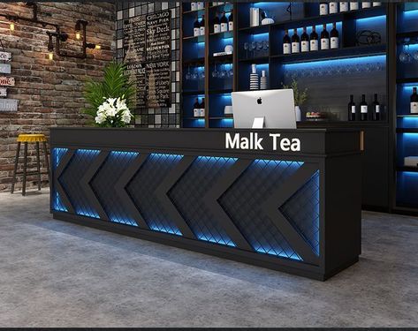 Tiny Farmhouse, Bar Deco, Bar Counter Design, Gym Design Interior, Garage Design Interior, Asia Countries, Reception Desk Design, Nightclub Design, Gym Interior