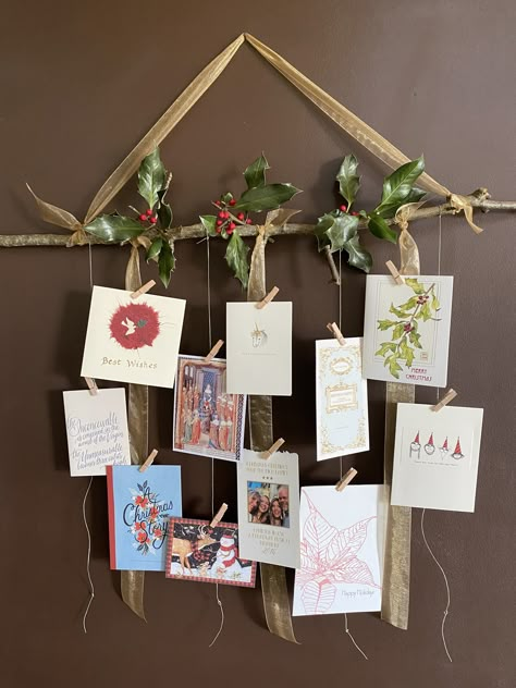 Creative Ways to Hang up Your Holiday Cards This Season | Christmas Card Display Ideas, Christmas Card Hanger, Hanging Christmas Cards, Card Display Ideas, Holiday Card Display, Merry Mail, Christmas Card Display, Send Christmas Cards, Sunset Magazine