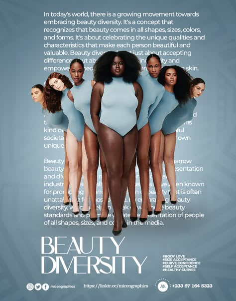 BEAUTY
DIVERSITY
PHOTOCREDIT
BODYTYPE Inclusive Fashion Photography, Diversity In Fashion, Inclusive Graphic Design, Size Inclusive Fashion, Fashion Inclusivity, Inclusivity Poster, Diversity Photoshoot, Inclusive Branding, Diversity Aesthetic