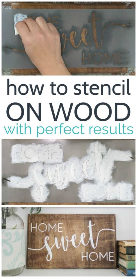 Diy Painted Signs, Stencil On Wood, Stencils Tutorials, Stencil Wood, Stencils For Wood Signs, Cricut Stencils, Wooden Signs Diy, Wood Hanger, Stencil Projects