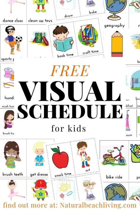 Preschool Schedule Cards, Visual Schedule Printable, Visual Schedule For Kids, Visual Schedule Preschool, Picture Schedule, Daily Schedule Kids, Daily Schedule Printable, Daily Schedule Template, Preschool Schedule