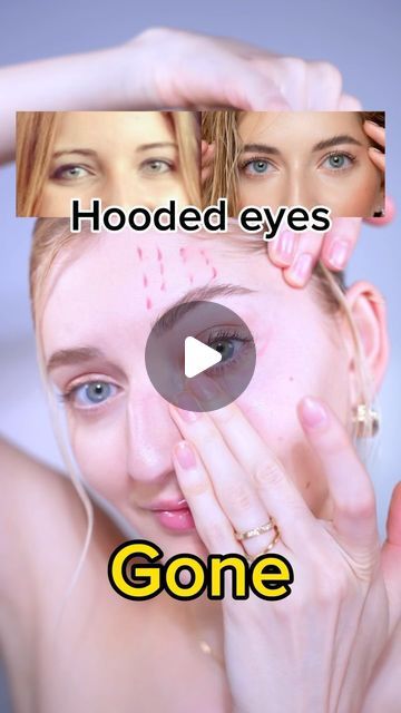 Droopy Eyelids, Face Massage Techniques, Face Yoga Method, Eye Exercises, Face Exercises, Facial Exercises, Natural Body Care, Hooded Eyes, Face Massage