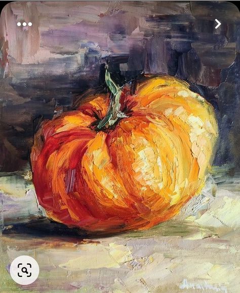 Acrylic Painting Pumpkins, Anastasia Art, Autumn Oil Painting, Pumpkin Paintings, Pumpkin Oil, Vegetable Painting, Vegan Art, Pumpkin Drawing, Orange Wall Art