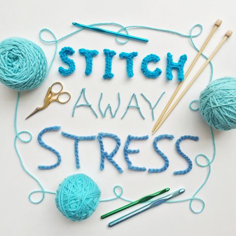 April is Stress Awareness Month! Click through for some great ideas on how to use your favorite crafts to reduce stress this month from the Craft Yarn Council! Crochet Zig Zag, Crochet Quote, Marly Bird, Knitting Quotes, Knitting Humor, Crochet Humor, Lemon Patterns, Stitch Crochet, Lemon Drop