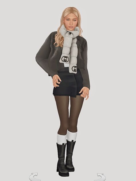 fleur’s winter wardrobe look one - top skirt jacket boots scarf look two - top leggings jacket boots look three - dress jacket boots scarf look four - dress jacket heels Sims 4 Winter Shoes, Sims 4 Cc Clothes Female Winter, Sims 4 Winter Jacket Cc, Sims 4 Winter Outfits Cc, Sims 4 Cc Cold Weather Clothes, Sims 4 Cc Man Clothes, Sims 4 Winter Cc, 4 Poses, Boots Look