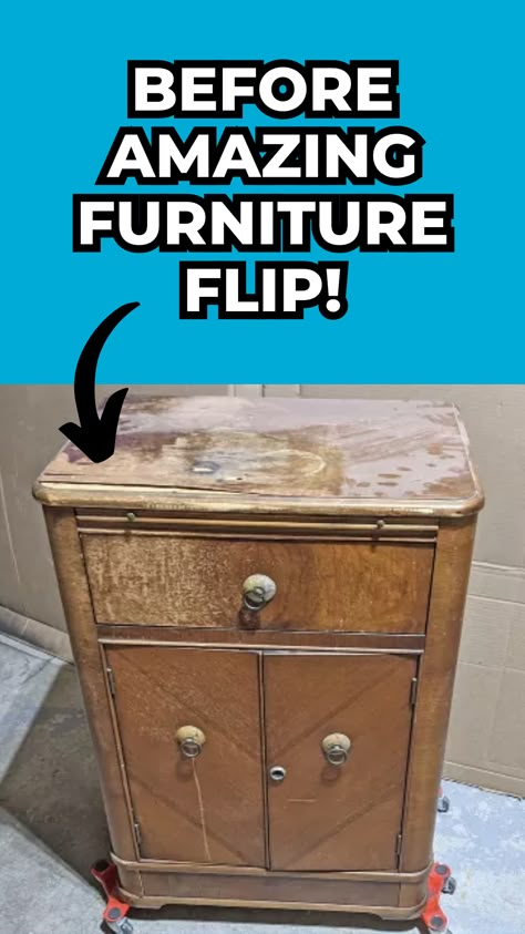 Ever wondered what it's like to turn an old, forgotten piece of furniture into something fabulous? 🤔 Follow us on this journey as we reveal the final transformation of a dusty old nightstand, and get inspired to revamp your own outdated pieces! 🛌✨ Upcycle Nightstand Diy, Refurbished Furniture Before And After, How To Upcycle Furniture, Old Night Stand Makeover, Furniture Flips Before After, Repurposed Furniture Diy Upcycling, Refurbished Night Stand Ideas, Vintage End Table Makeover, Kitchen Cabinets Window