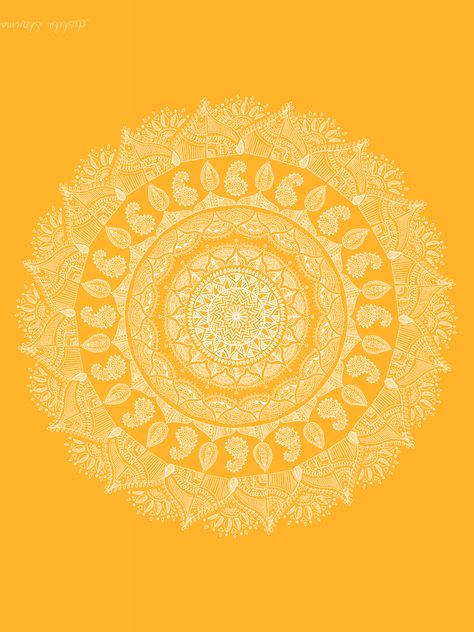 handmade digital mandala art Yellow Mandala Background, Yellow Mandala Art, Onam Background Design, Onam Aesthetics, Onam Wallpaper, Onam Background, Haldi Background, Haldi Template, Hindu Background