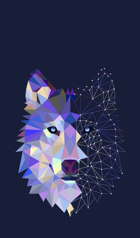 Geometric Wolf Wallpaper, Wolf Applique, Cubism Drawing, Wallpaper Wolf, Wolf Craft, Wpap Art, Geometric Wolf, Ear Art, Polygon Art