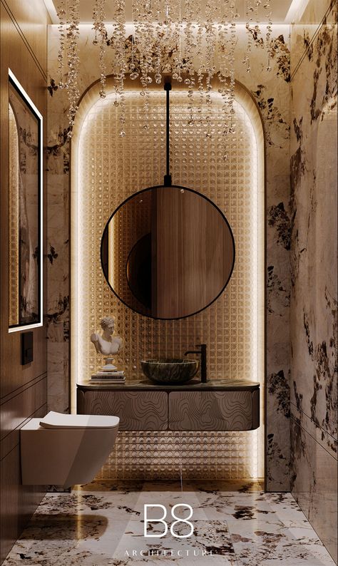 Il Primo Penthouse / Interior Design - B8 Architecture and Design Studio Elegant Bathroom Design Luxury Bath, Luxury Toilet Design, Modern Washroom Design, Easy Outdoor Projects, B8 Architecture, Toilet Design Modern, Penthouse Interior Design, Penthouse Interior, Elegant Bathroom Design