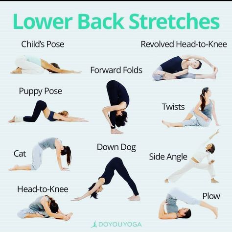 Lower Back Stretches, Lower Back Pain Stretches, Yoga Poses For Back, Lower Back Pain Exercises, Yoga For Back Pain, Lower Back Exercises, Easy Yoga Workouts, Pose Yoga, Back Pain Exercises