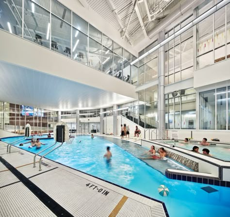 Take It Inside - Trends and Ideas for Natatorium Design Seagram Building, Social Wellness, Aquatic Center, Indoor Track, Urban Design Architecture, Pool Shapes, Indoor Swimming Pool, Sports Center, Pool Chemicals