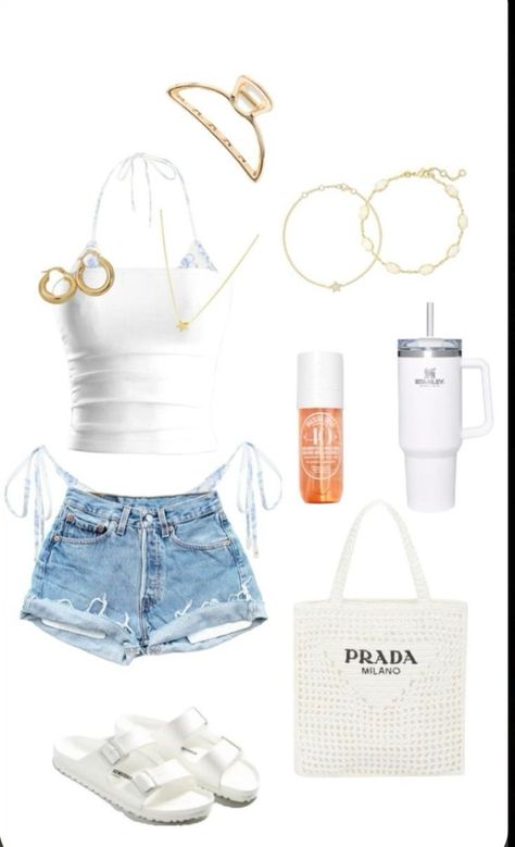 Cute Summer Outfits 2024, Eurotrip Outfits, Cruise Fits, Strand Outfit, Cute Summer Fits, Beachy Outfits, Beachy Summer, Preppy Summer Outfits, Dti Outfits