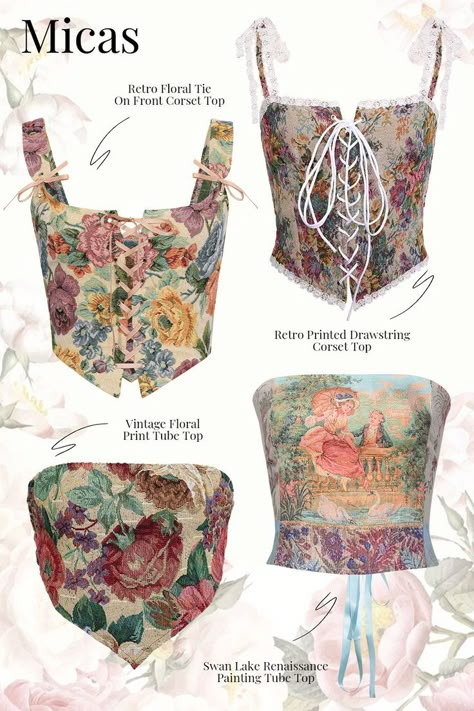 Corduroy Corset Top, Floral Corset Outfit, Tiktok Women, Printed Corset, Gen Z Fashion, Corset Fashion Outfits, Top Corset, Corset Fashion, Y2k Casual