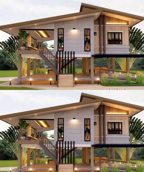 Elevated House Design, Stilt House Plans, Barndominium Home, Elevated House, Modern Tropical House, Tropical House Design, Bamboo House Design, Thai House, Beach House Exterior