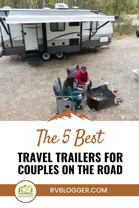 If you're looking for a great way to travel with your partner, check out these five amazing travel trailers that are perfect for couples. From sleek and stylish models to spacious and comfortable options, there's something here for everyone. So start planning your next road trip today! Couples Camper Travel Trailers, Best Travel Trailers For Couples, Rv Hacks Travel Trailers, Best Small Rv, Travel Transportation, Rv Must Haves, Travel Trailer Floor Plans, Best Travel Trailers, Traveling With A Toddler