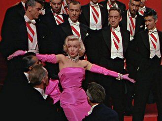 Marilyn Monroe as Lorelei Lee in Gentlemen Prefer Blondes. Nostalgia is okay: but I'm glad the 'good old days' aren't coming back. Marilyn Monroe Diamonds, Blonde Movie, Country Rap, Richard Sherman, Disco Funk, Jane Russell, Gentlemen Prefer Blondes, Tony Curtis, Clark Gable