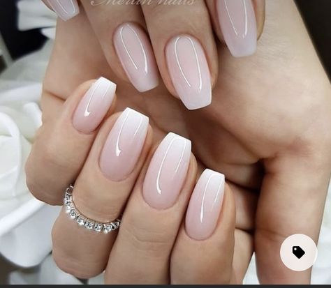 Matt French Tip Nails, Nail Extensions For Bride, Sheer Pink Wedding Nails, Nude Nail Extensions, Nail Art Mariage, Ombre Chrome Nails, Acrylic Nails Almond Shape, Mickey Nails, Milky Nails