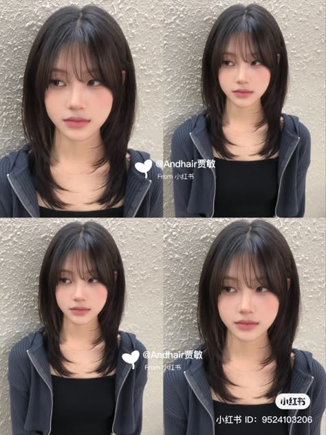 Haircut Thick Hair, Hair Wolfcut, Haircut Wavy Hair, Wolfcut Long, Long Hairstyle Ideas, Wolf Haircut, Long Wolfcut Haircut With Bangs, Haircut Wavy, Asian Haircut