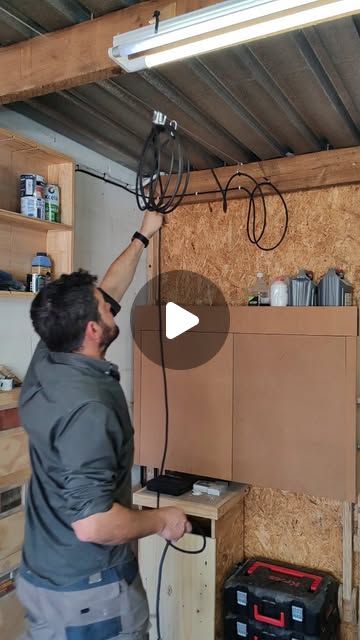 Household Organization Ideas, Garage Mudroom Ideas, Garage Setup, Power Cord Storage, Garage Extension, Garage Update, Roof Work, Garage Organization Diy, Garage Shed