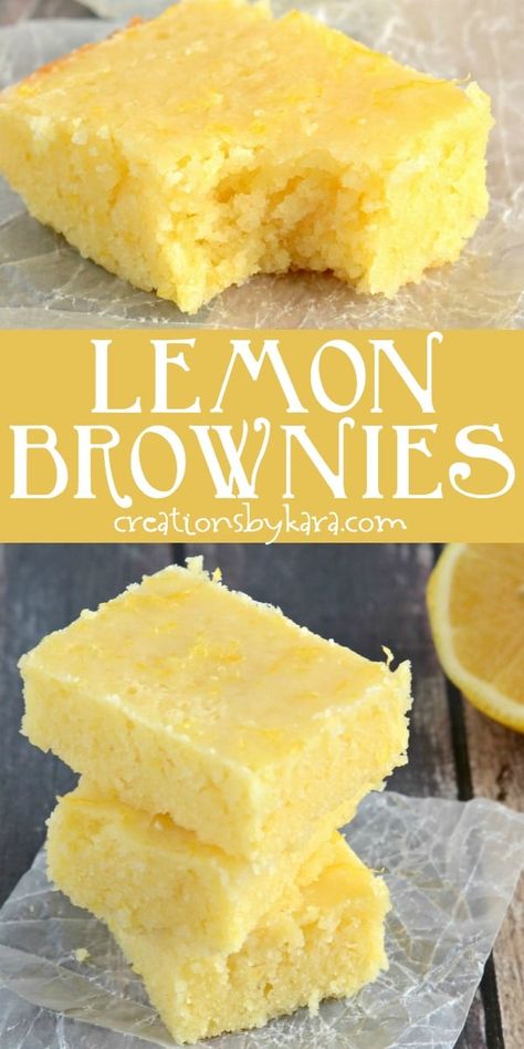 Easy Lemon Brownies, Lemon Brownies Recipe, Healthy Recipes Summer, Lemon Brownies, Lemon Squares, Lemon Dessert, Lemon Dessert Recipes, Lemon Bars, Lemon Desserts