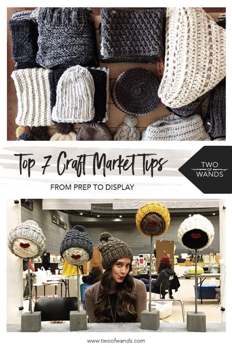 Display Crochet Hats At Craft Fair, Knitting Display Ideas Craft Fairs, Eyeglasses Display Ideas, Knitted Hat Display Ideas, Hat Display Craft Show, Yarn Display Ideas Craft Fairs, Diy Hat Display Craft Fairs, Hat Display Ideas Craft Show, Crochet Market Display