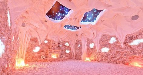 Curious to learn more about salts caves and salt rock along with their benefits? Find out everything you need to know about salt cave therapy Himalayan Salt Cave, Salt Room Therapy, Salt Cave Spa, Cave Spa, Holistic Spa, Salt Wall, Dream Spa, Dreams Spa, Salt Therapy