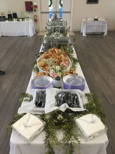 Wedding Buffet Table Decorating Ideas, Event Food Table Set Up, Diy Catering Buffet Table, Fall Wedding Buffet Table Decor, How To Set Up A Bbq Buffet Table, Backdrop For Food Table, Wedding Buffet Style Table Settings, Party Buffet Table Ideas Decor, Buffett Ideas Wedding