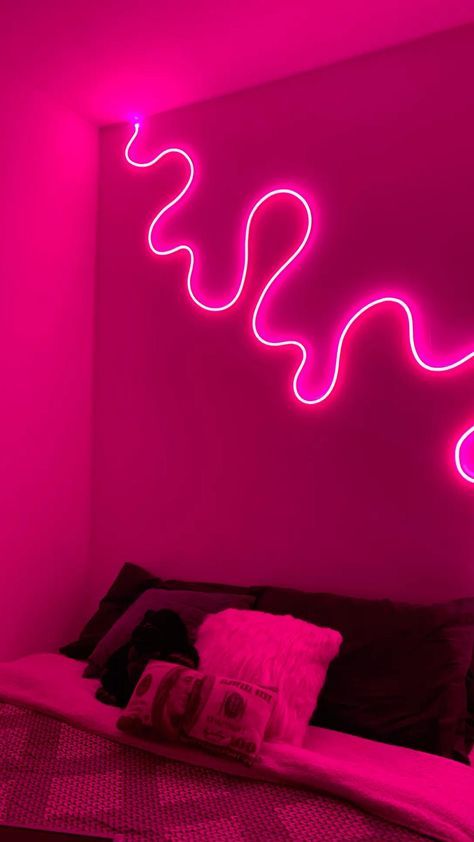 32.8ft LED neon Lights with Remote APP Control IP65 Waterproof Flexible Neon Strip Lights 24V RGB Rope Lights for Bedroom Room Outdoors Decor Rope Neon Light, Led Placement Ideas, Govee Neon Rope Idea, Led Lights On Wall, Wall Led Light Decor, Rope Lights Bedroom, Neon Strip Lights, Teenager Bedroom Design, Beach House Room