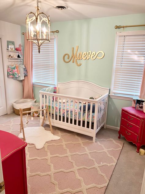 Baby Girl Nursery Lilly Pulitzer Pink Lilly Pulitzer Nursery, Lily Nursery, Nursery Room Design, Baby Girl Nursery, Baby Room Decor, Nursery Themes, Girl's Room