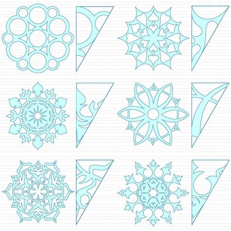 Snöflingor I Papper, Paper Snowflake Template, Paper Snowflake Patterns, Paper Snowflakes Diy, Winter Diy Crafts, Christmas Decor Ideas 2023, Snowflake Template, Snowflake Patterns, Christmas Decor Ideas Outdoor