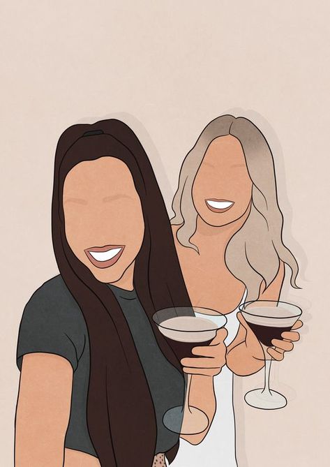 Custom Friends Illustration Digital Portrait | Flat Illustration Minimalist Style #minimalistart #facelessportrait #personalisedportrait #minimalistdrawing #birthdaygiftideas Faceless Portraits, Flat Art, Friends Illustration, Procreate Illustration, Minimalist Drawing, Art Couple, Faceless Portrait, Art Friend, Meaningful Art